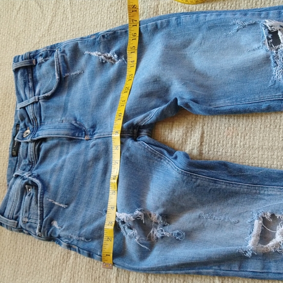 Zara high rise straight crop leg distressed jeans size 4 - Picture 8 of 14